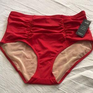 Red High waist swim bottom